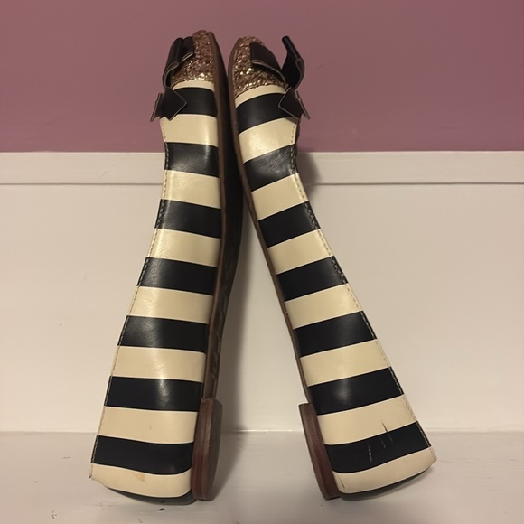 Kate Spade Striped Flats with Glitter Toe and Bow “Trixie” 8 - Picture 6 of 8